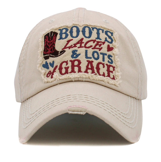 BOOTS, LACE & LOTS OF GRACE - CREAM