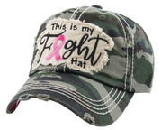 This is my FIGHT Hat - Pink Ribbon Washed Vintage Ball Cap