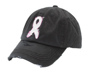 White Ribbon Hat - Black (lung cancer)