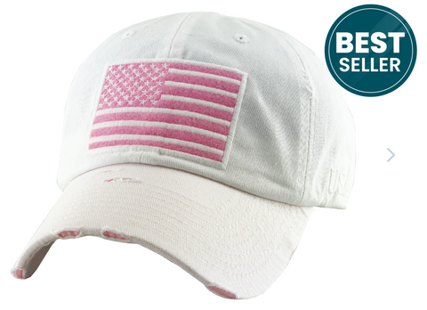 Flag Tactical Vintage Ball Cap - White & Pink