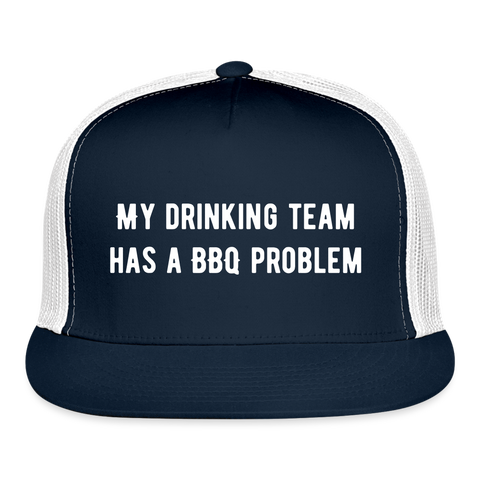 BBQ Problem Trucker Hat - navy/white