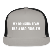 BBQ Problem Trucker Hat - gray/black