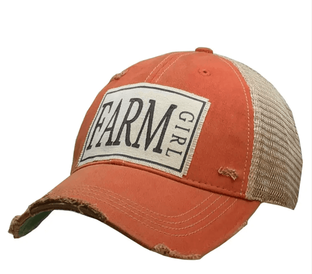 Orange Farm Girl Trucker Hat