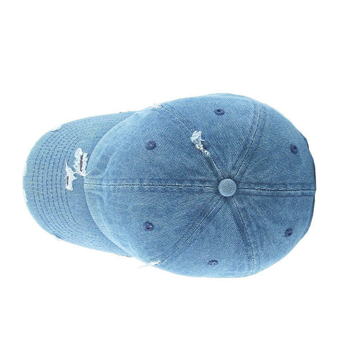 Custom jean Distressed Baseball cap Washed Worn-Out