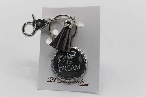 Liv'in the Dream - Pewter Hammered Keychain - USA Made