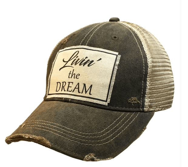 Black Distressed Livin' The Dream Trucker Hat